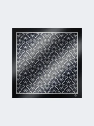 Printed silk square foulard, navy