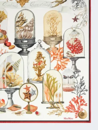 Printed silk twill oversized scarf, beige