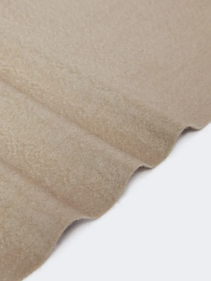 Pure cashmere stole with monogram detail, sand Pure cashmere stole with monogram detail, sand