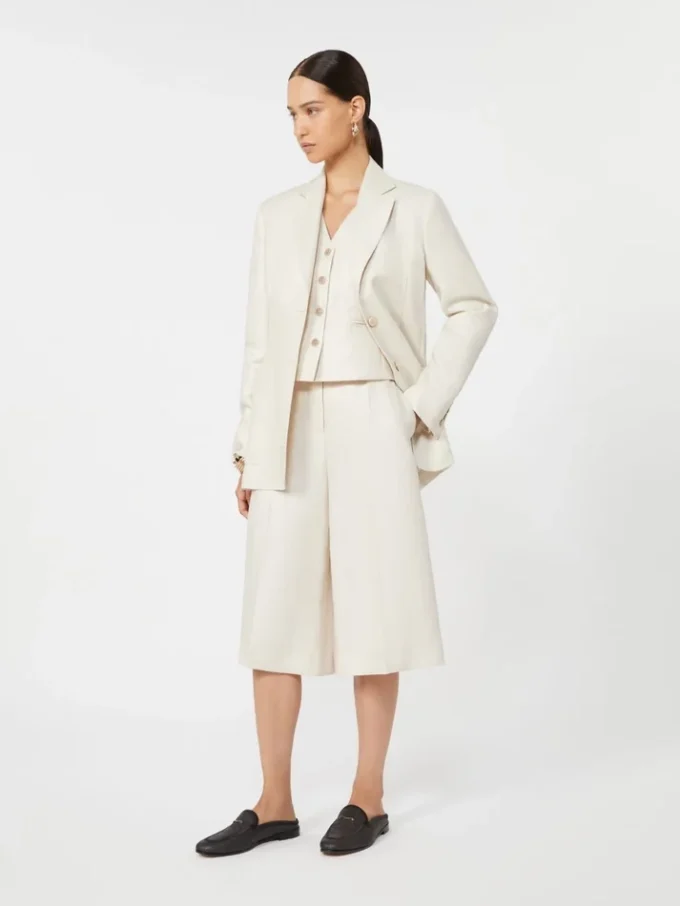 Pure linen blazer, beige