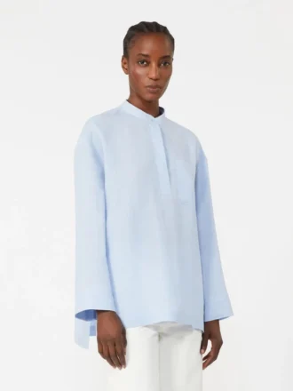 Pure linen shirt, light blue