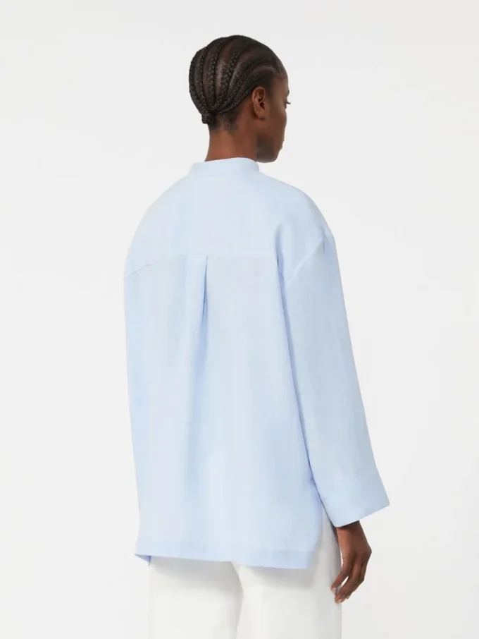 Pure linen shirt, light blue