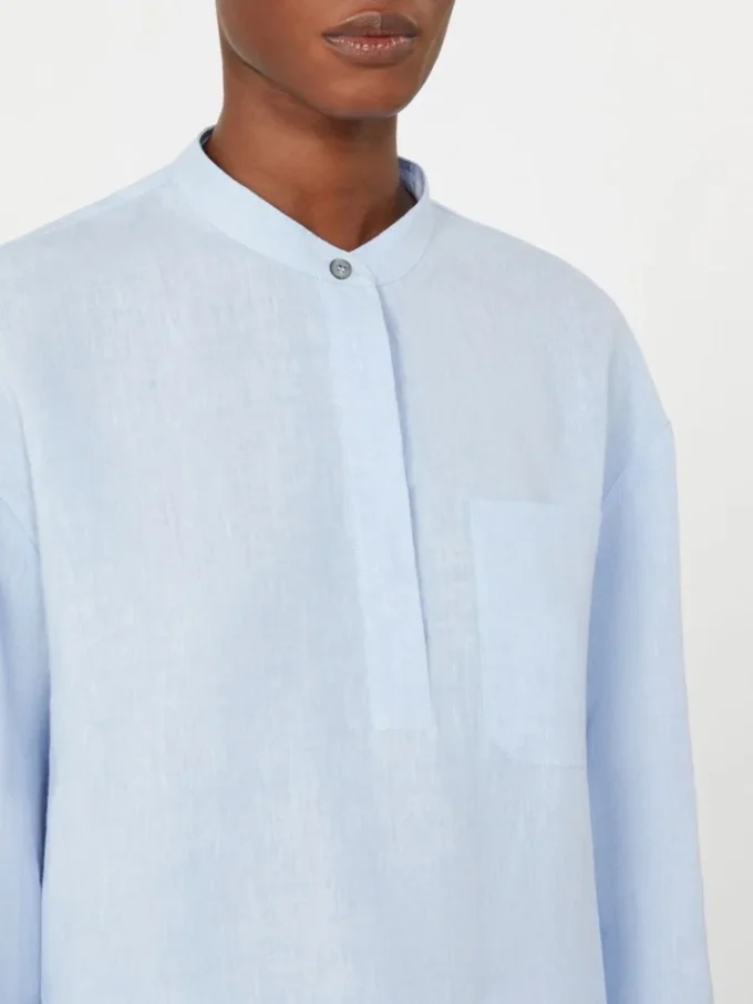 Pure linen shirt, light blue
