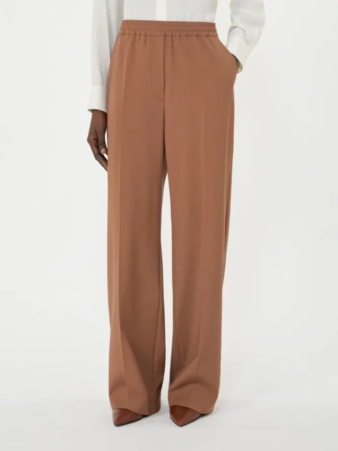 Pure woollen cloth trousers, tobacco Pure woollen cloth trousers, tobacco
