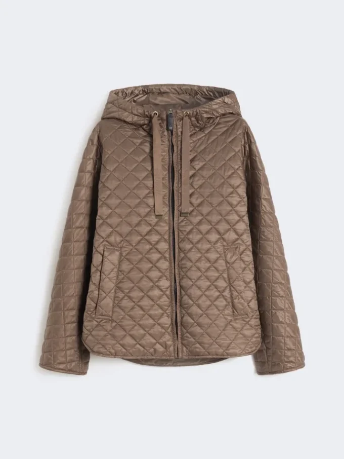 Quilted water-repellent canvas padded jacket, tobacco Quilted water-repellent canvas padded jacket, tobacco