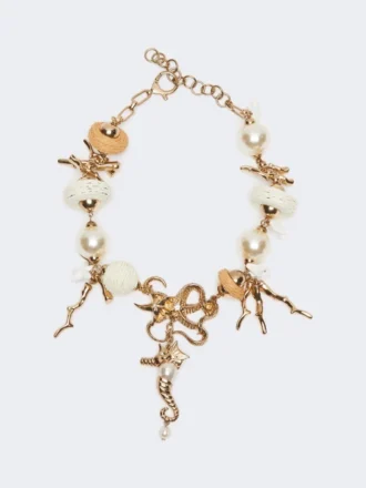 "abissi" metal and raffia choker necklace, gold