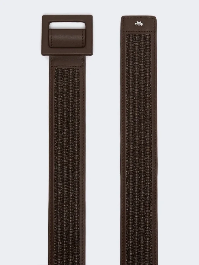 Raffia effect belt, dark brown Raffia effect belt, dark brown