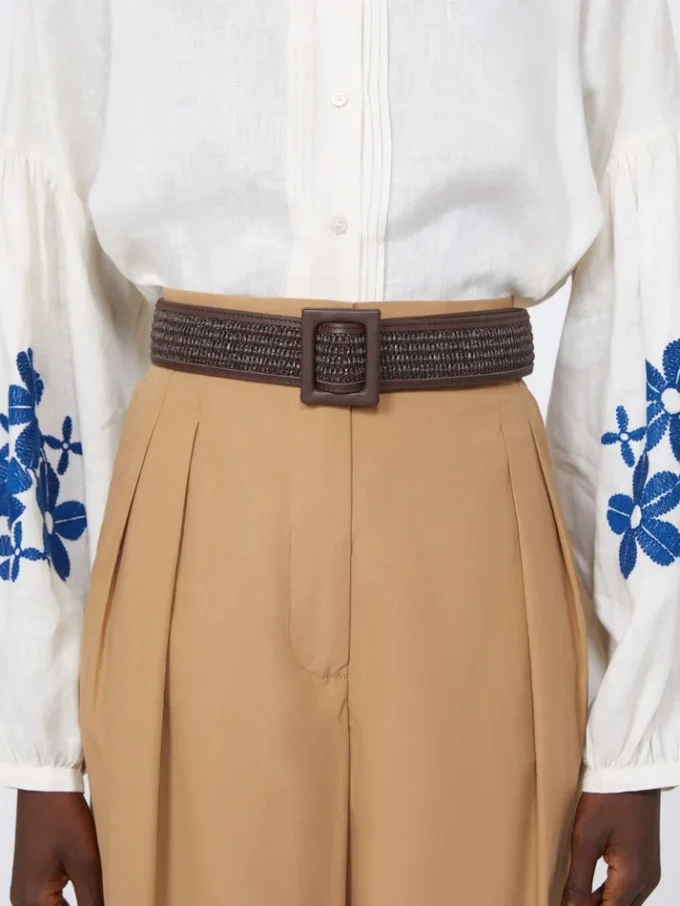 Raffia effect belt, dark brown Raffia effect belt, dark brown