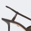 Raffia-look canvas slingbacks, dark brown