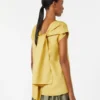 Ramie canvas blouse, bright yellow