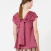 Ramie canvas blouse, cyclamen