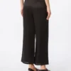 Ramie canvas cropped trousers, black Ramie canvas cropped trousers, black