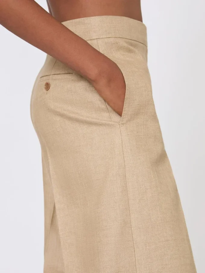 Regular-cut trousers in linen basketweave, camel Regular-cut trousers in linen basketweave, camel