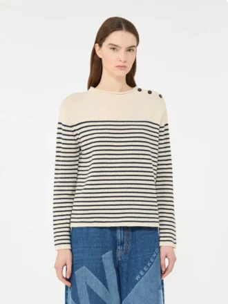 Relaxed-fit cotton sweater, navy