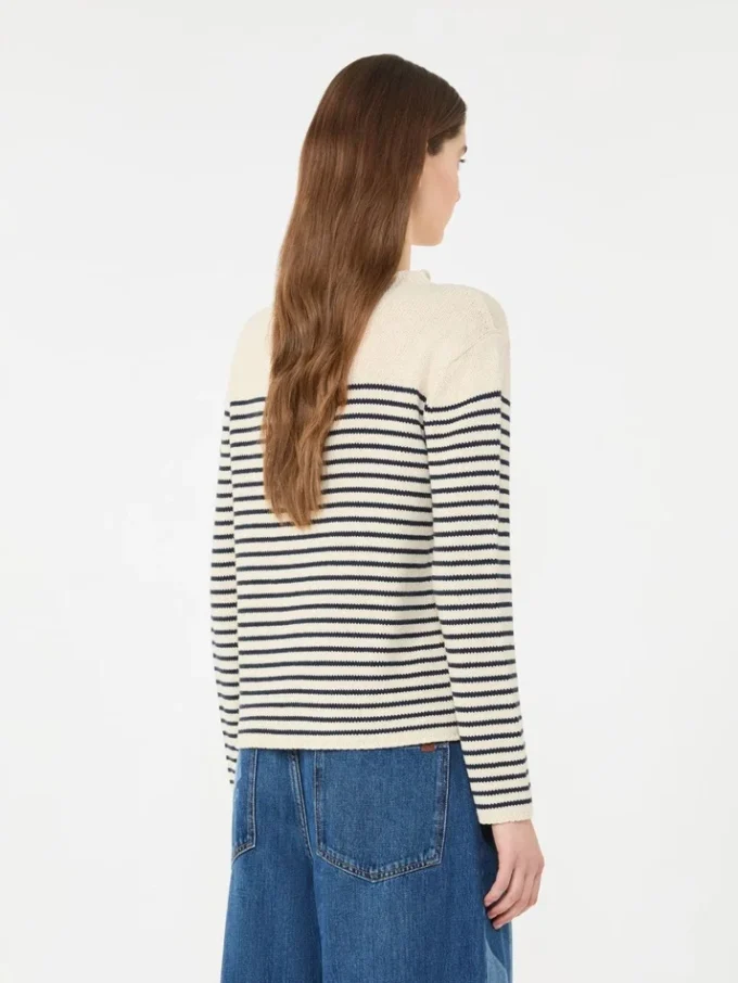 Relaxed-fit cotton sweater, navy