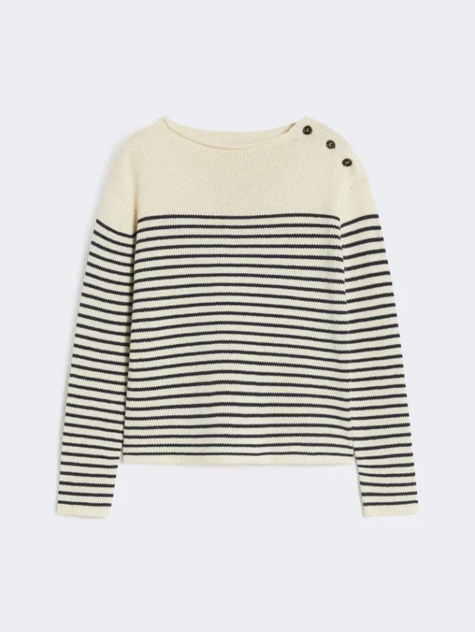 Relaxed-fit cotton sweater, navy