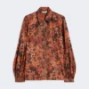 Relaxed-fit printed silk shirt, terra cotta Relaxed-fit printed silk shirt, terra cotta