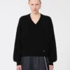 Relaxed-fit wool and cashmere sweater, black Relaxed-fit wool and cashmere sweater, black