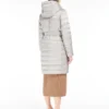 Reversible down jacket in water-repellent satin, ivory
