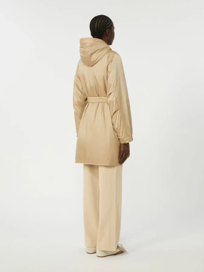 Reversible padded parka in water-repellent canvas, beige Reversible padded parka in water-repellent canvas, beige