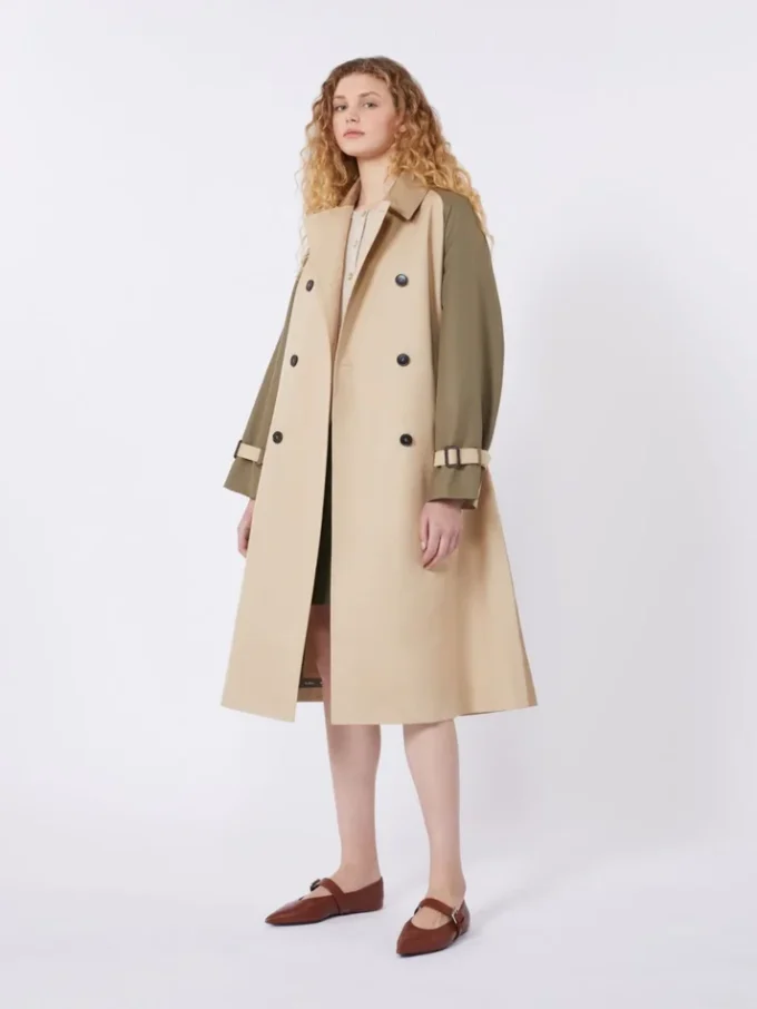 Reversible water-repellent gabardine trench coat, beige Reversible water-repellent gabardine trench coat, beige