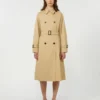 Reversible water-repellent gabardine trench coat, beige Reversible water-repellent gabardine trench coat, beige