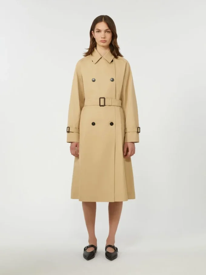 Reversible water-repellent gabardine trench coat, beige Reversible water-repellent gabardine trench coat, beige