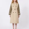 Reversible water-repellent gabardine trench coat, beige Reversible water-repellent gabardine trench coat, beige
