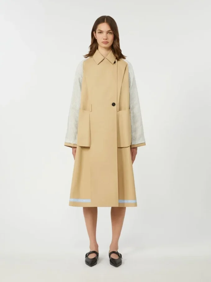Reversible water-repellent gabardine trench coat, beige Reversible water-repellent gabardine trench coat, beige