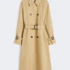Reversible water-repellent gabardine trench coat, beige Reversible water-repellent gabardine trench coat, beige