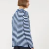 Ribbed cashmere jumper, white blue