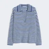 Ribbed cashmere jumper, white blue