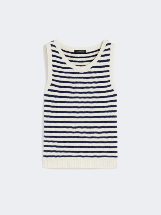 Ribbed cotton yarn jumper, navy Ribbed cotton yarn jumper, navy