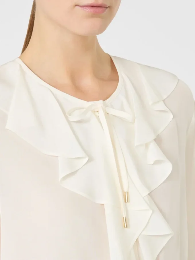 Ruffled silk blouse, silk