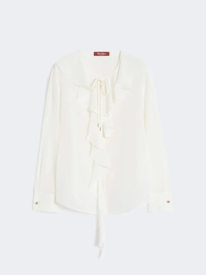 Ruffled silk blouse, silk