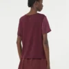 Satin and jersey t-shirt, bordeaux Satin and jersey t-shirt, bordeaux