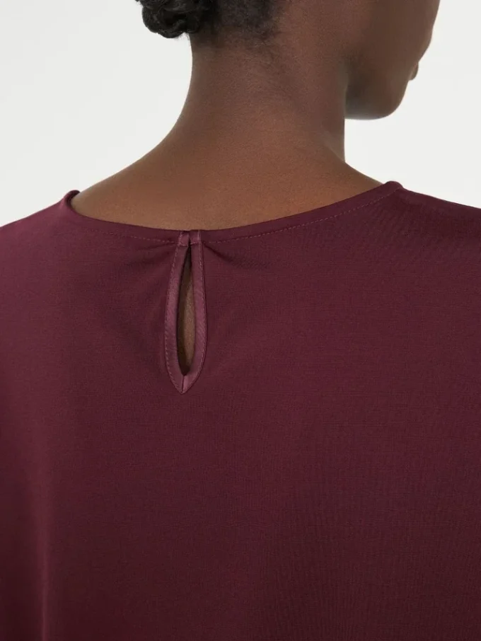 Satin and jersey t-shirt, bordeaux Satin and jersey t-shirt, bordeaux