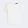 Satin and jersey t-shirt, ecru