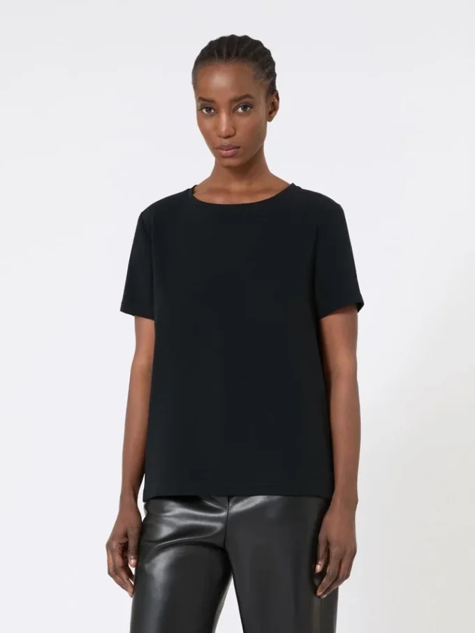 Satin t-shirt, black