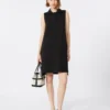Scuba jersey polo dress, black Scuba jersey polo dress, black