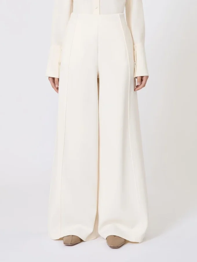 Scuba jersey trousers, ivory