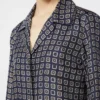 Semi-fitted printed silk shirt, ultramarine Semi-fitted printed silk shirt, ultramarine