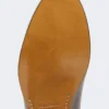 Semi-glossy leather moccasins, cocoa