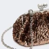 Sequin-adorned small satin pasticcino bag, pink