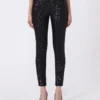 Sequinned leggings, black