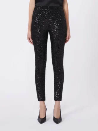Sequinned leggings, black