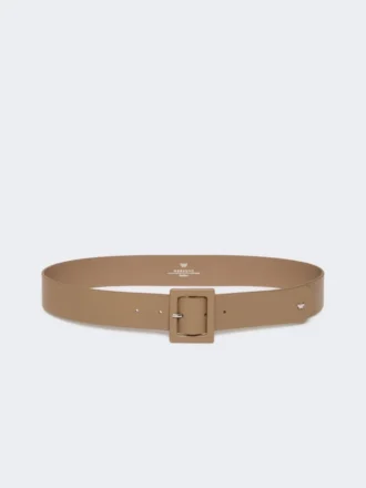Shiny nappa leather belt, turtledove