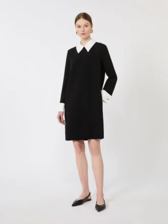 Short cady dress, black