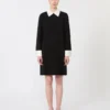 Short cady dress, black