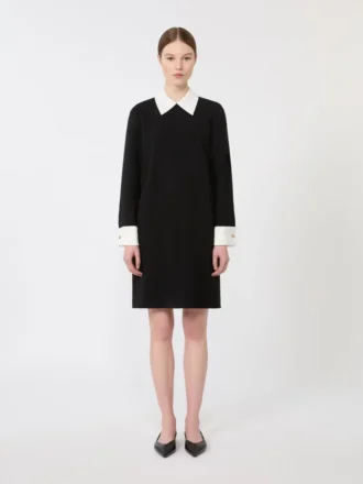 Short cady dress, black